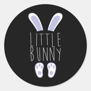 Klein konijntje Happy Easter Egg Hunting Funny Eas Ronde Sticker