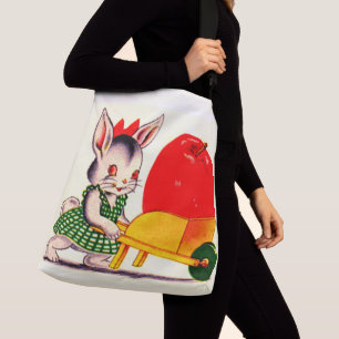 klein konijntje met grote appel crossbody tas