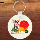 klein konijntje met grote appel sleutelhanger (Voorkant)
