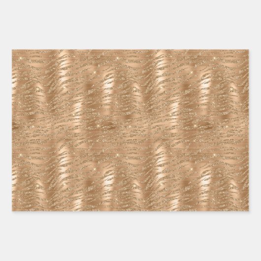 Klein koper Gold Glam Animal Print Inpakpapier Vel (Voorkant 2)