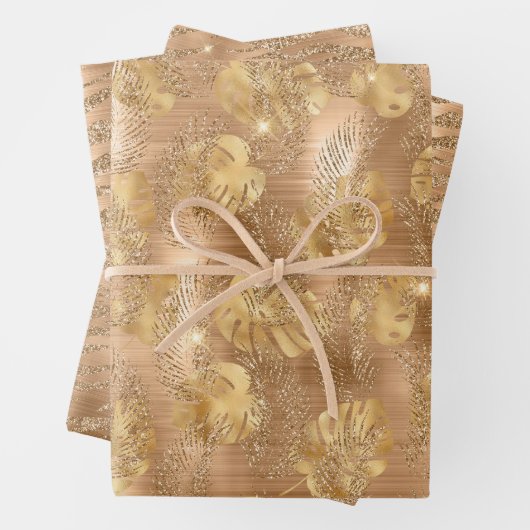 Klein koper Gold Glam Animal Print Inpakpapier Vel (In situ)