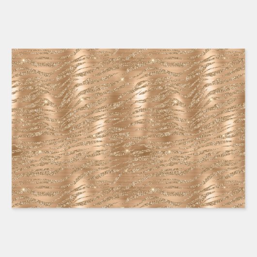 Klein koper Gold Glam Animal Print Inpakpapier Vel (Voorkant 3)