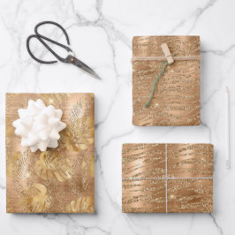 Klein koper Gold Glam Animal Print Inpakpapier Vel
