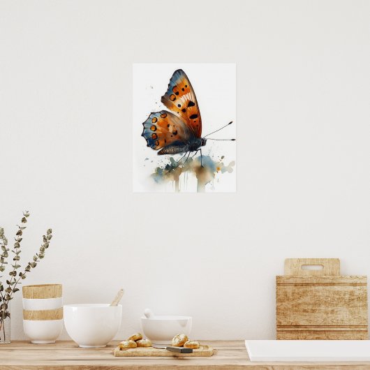 Klein Kopervlinder Art Print Poster (Keuken)