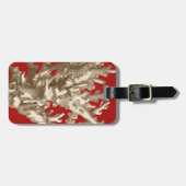 Klein koraal in rood bagagelabel (Voorkant horizontaal)