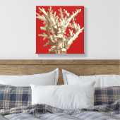 Klein koraal in rood canvas afdruk (Insitu (Slaapkamer))