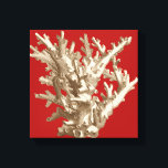 Klein koraal in rood canvas afdruk<br><div class="desc">Ga onderwater het zee verkennen met al deze verschillende zeeen wezens. Deze  kunst van het zee met een rode achtergrond en een stijlvol geelbruin koraal is een perfecte aanvulling op alle anemonliefhebbers van het zee. Haal vandaag nog uw kunst af op uw product.</div>