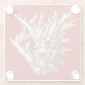 Klein koraal in rood glazen onderzetter (Achterkant)