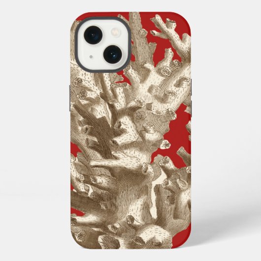 Klein koraal in rood iPhone hoesje (Achterkant)