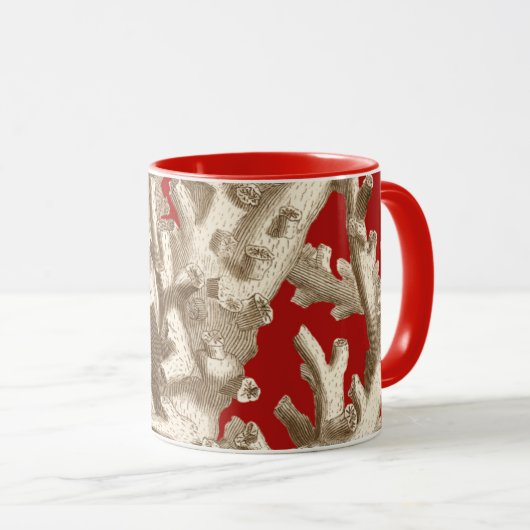 Klein koraal in rood mok (Voorkant rechts)