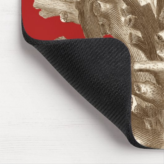 Klein koraal in rood muismat (Hoek)