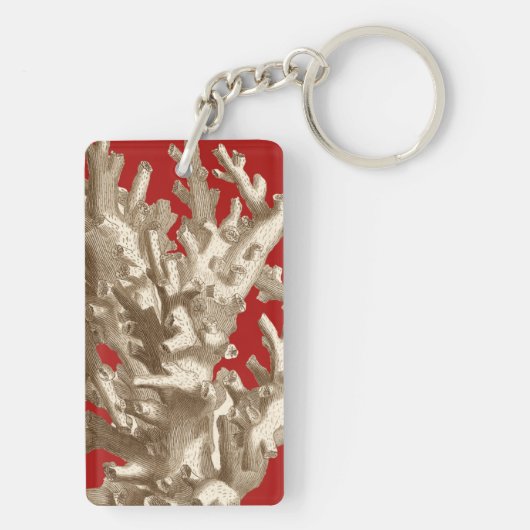 Klein koraal in rood sleutelhanger (achterkant)