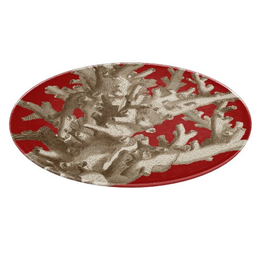 Klein koraal in rood snijplank (Hoek)