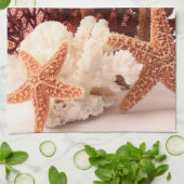 Klein koraal Star Fish Sand Ocea Kitchen Dish Towe Theedoek (Gevouwen)