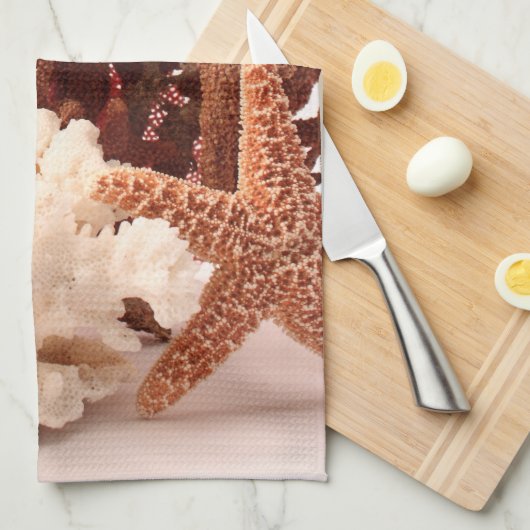 Klein koraal Star Fish Sand Ocea Kitchen Dish Towe Theedoek (Quarter Fold)
