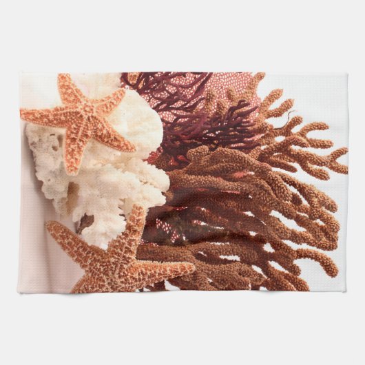 Klein koraal Star Fish Sand Ocea Kitchen Dish Towe Theedoek (Horizontaal)