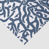 Klein koraalrif patroon Nautical Navy Blue White Tissuepapier (Detail)