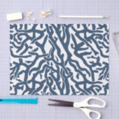 Klein koraalrif patroon Nautical Navy Blue White Tissuepapier (Craft)