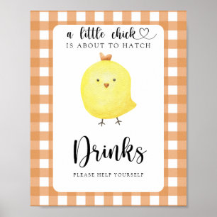 Klein kuiken - Drinkt zichzelf helpen Poster