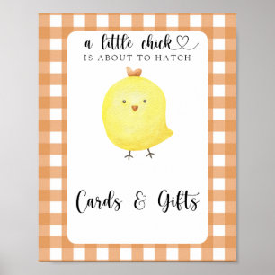 Klein kuiken - kaarten en cadeaus baby shower poster