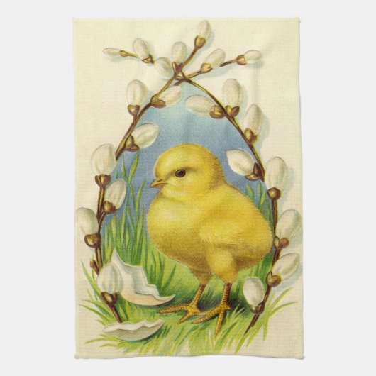 Klein Kuiken Pasen Keukenhanddoek (Verticaal)