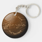 Klein kunsthout, niet aangepast sleutelhanger (Achterkant)