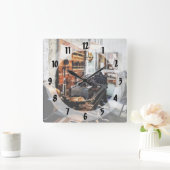 Klein lab in machine-winkel vierkante klok (Huis)