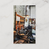 Klein lab in machine-winkel visitekaartje (Achterkant)