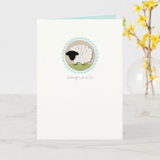 Klein Lam "Congr-a-ts"-Wenskaart Kaart (Gele Bloem)