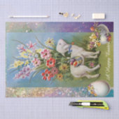 KLEIN LAM ,PAASEIEREN MET BLOEMEN TISSUEPAPIER (Craft)