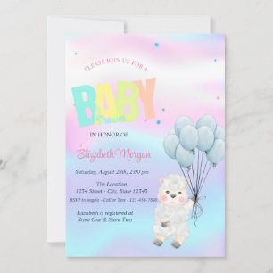 Klein Lam Schaap Holografische Baby Shower Kaart