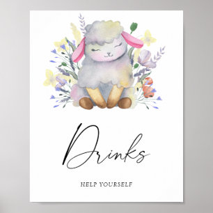 Klein lammetje - Drankposter Poster