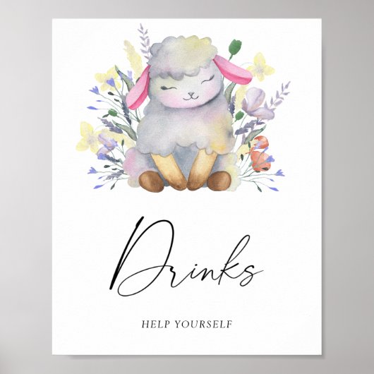 Klein lammetje - Drankposter Poster (Voorkant)