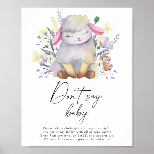 Klein lammetje - Zeg geen baby Poster (Voorkant)