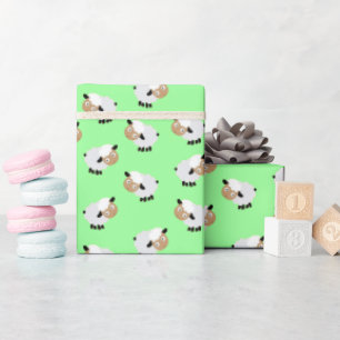 Klein lamsvlees- en muntverpakkingspapier cadeaupapier