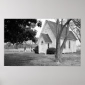 Klein-landenkerk in zwart-wit poster (Voorkant)