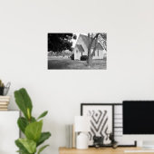 Klein-landenkerk in zwart-wit poster (Thuiskantoor)