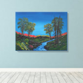 Klein landschap Rocky Forest Stream Canvas Afdruk (Insitu (Houten vloer))