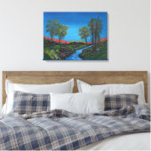 Klein landschap Rocky Forest Stream Canvas Afdruk (Insitu (Slaapkamer))