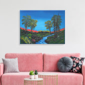 Klein landschap Rocky Forest Stream Canvas Afdruk (Insitu (Woonkamer))
