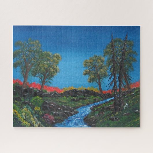 Klein landschap Rocky Forest Stream Legpuzzel (Horizontaal)
