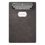 Klein leder minikaart mini klembord (Voorkant)