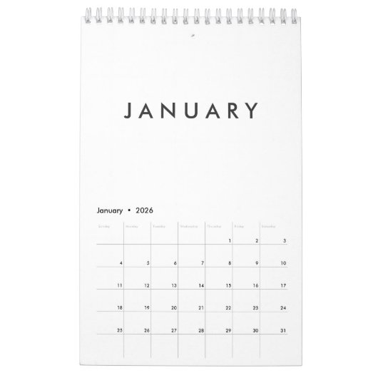 Klein leeg kalender - u kunt het aanpassen (Jan 2026)
