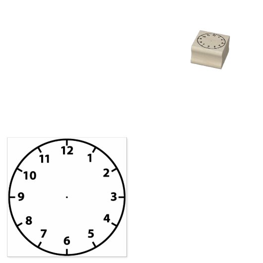 Klein leeg klokgezicht rubberstempel (Gestempeld)