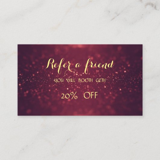 Klein, legant, Glitter Bokeh Referral Kaart (Voorkant)