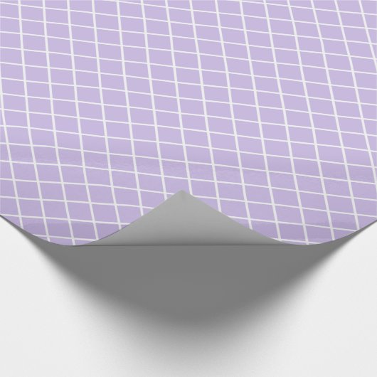 Klein licht lavender Violet White Check Patroon Cadeaupapier (Hoek)