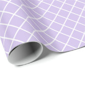 Klein licht lavender Violet White Check Patroon Cadeaupapier (Rol Hoek)