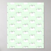 Klein lichtgroen kattenbehang poster (Voorkant)