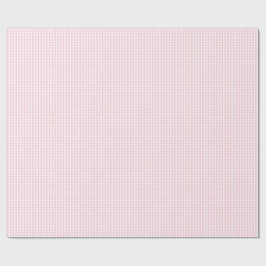 Klein lichtroze en wit gingham-pakpapier cadeaupapier (Vlak)