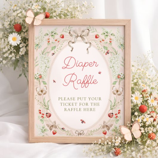 Klein lief bugs aardbei luier raffle poster